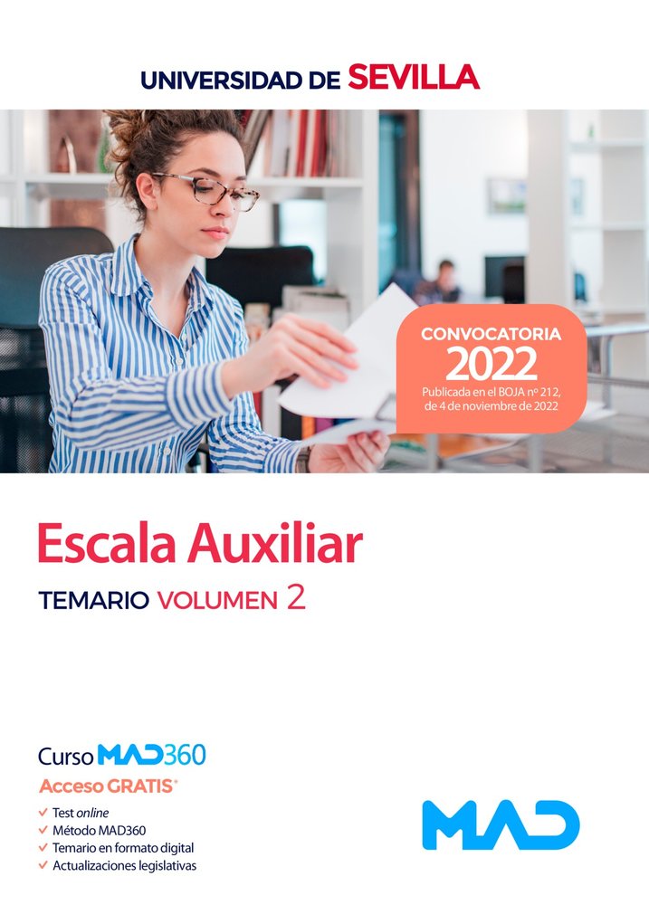 Escala Auxiliar de la Universidad de Sevilla. Temario volumen 2 | portada del libro