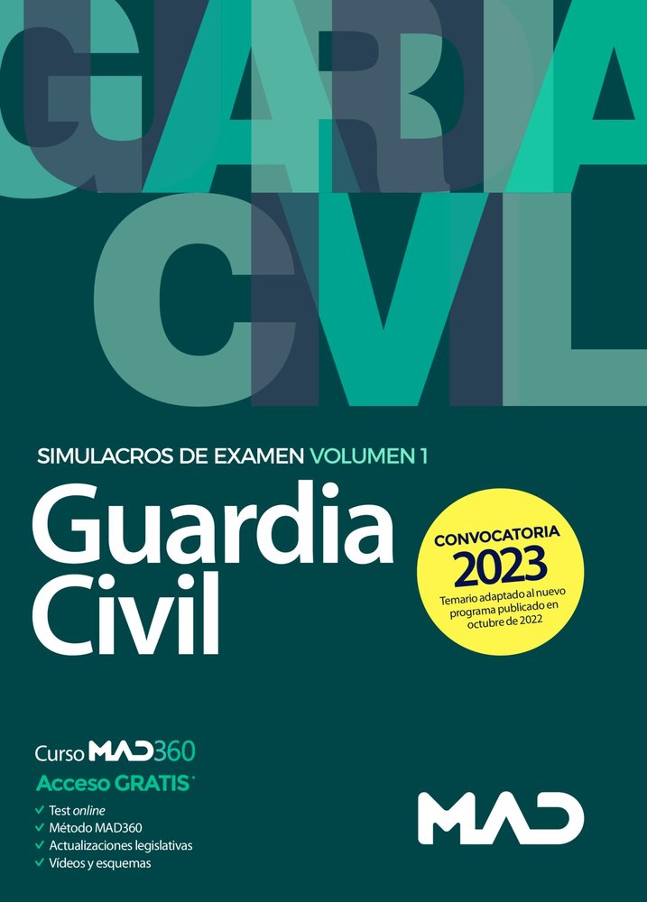 Guardia Civil. Simulacros de examen volumen 1 | portada del libro