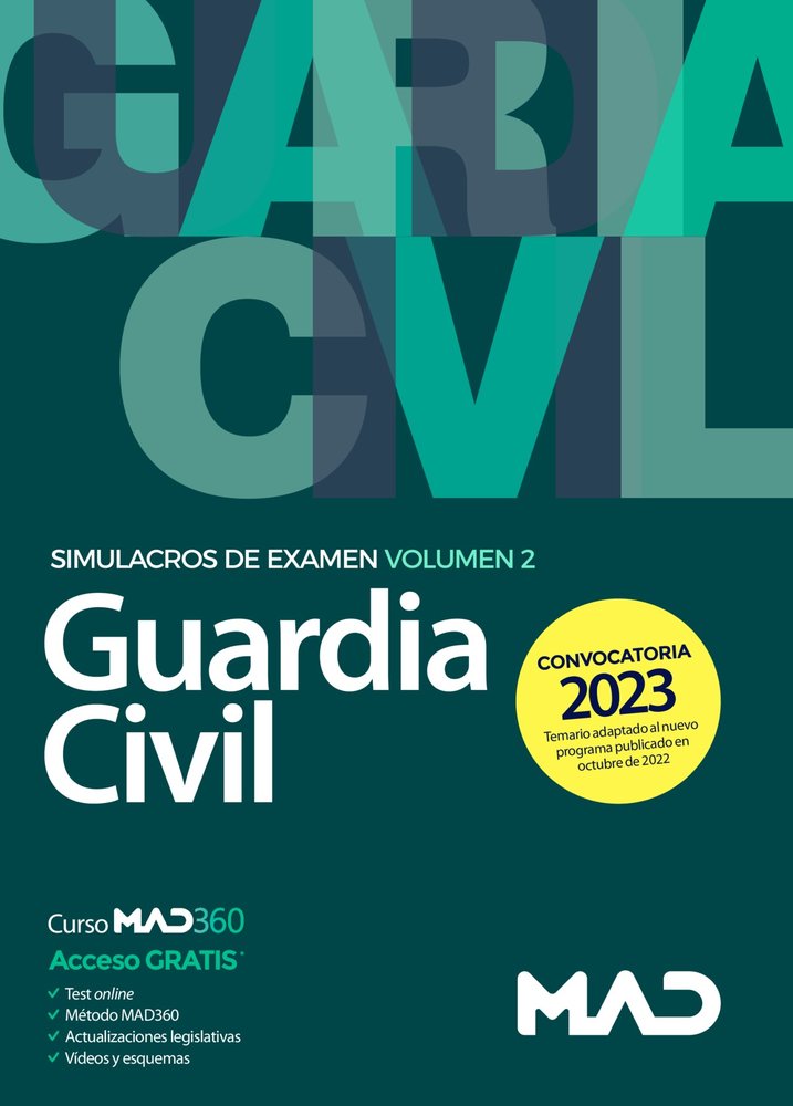 Guardia Civil. Simulacros de examen volumen 2 | portada del libro