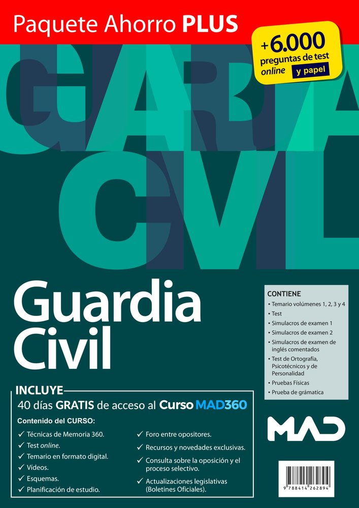 Paquete Ahorro PLUS   Test PAPEL Guardia Civil 2022. Ahorra 120 ? (incluye Temarios 1, 2, 3 y 4; Te, de GIL RAMOS | portada d