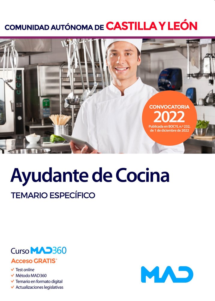 AYUDANTE DE COCINA TEMARIO ESPECIFICO CASTILLA LEON | portada del libro