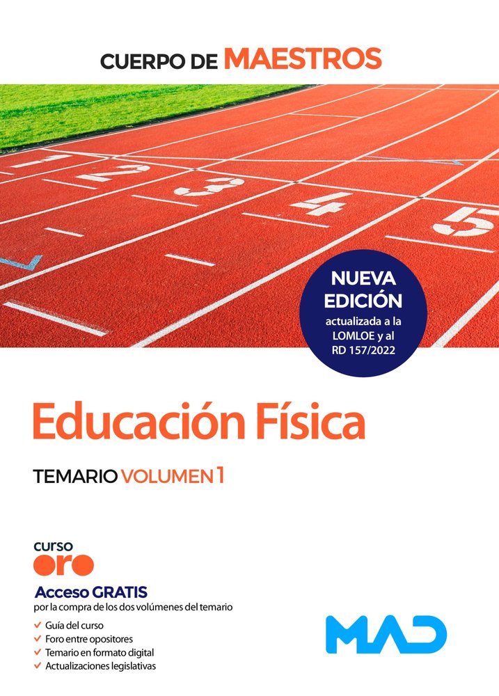 MAESTROS EDUCACION FISICA TEMARIO VOLUMEN 1 | portada del libro