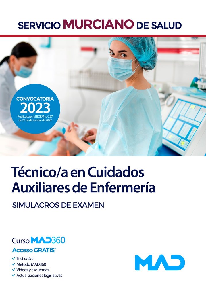 TECNICO/A CUIDADO AUXILIAR DE ENFERMERIA MURCIANO SIMULACRO | portada del libro