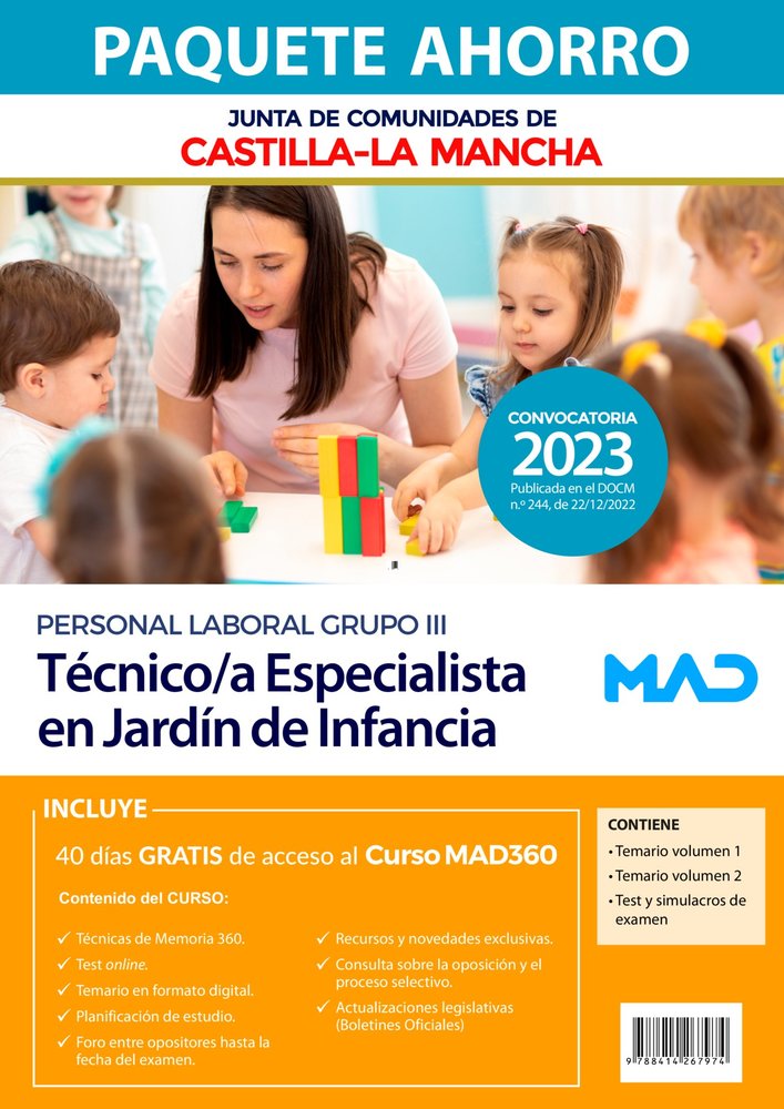 PAQUETE AHORRO TECNICO ESPECIALISTA JARDIN DE INFANCIA | portada del libro