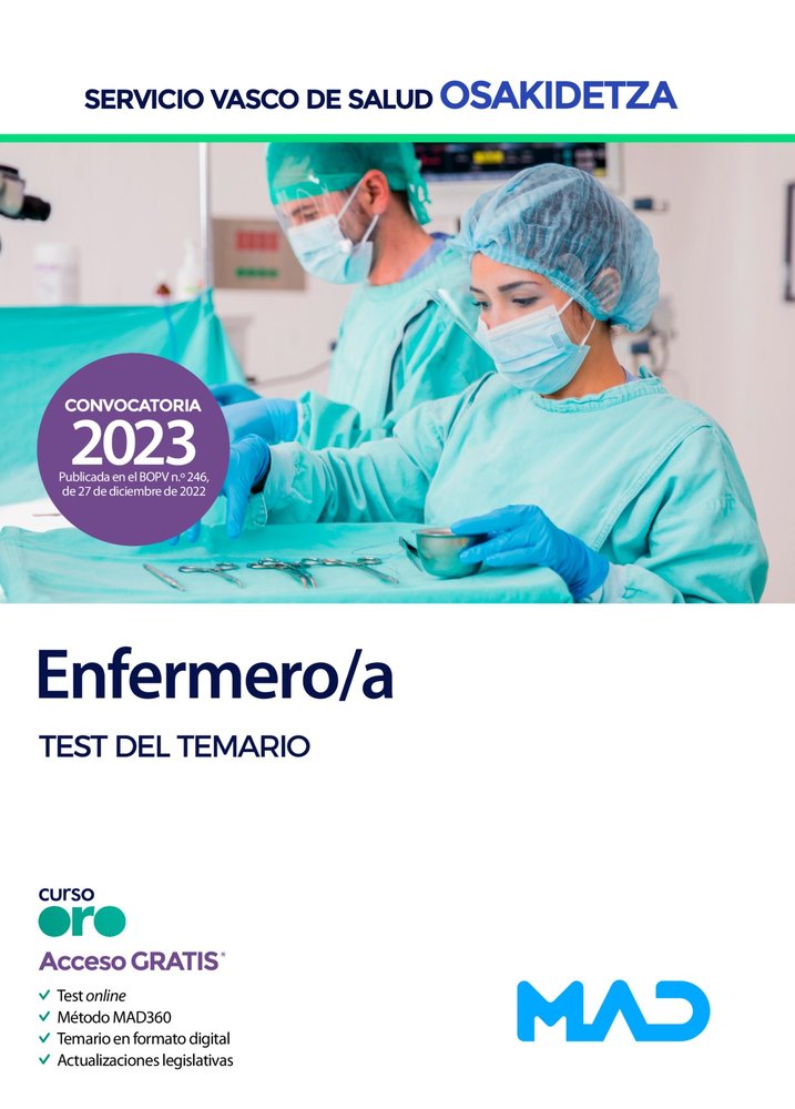 Enfermero/a de Osakidetza-Servicio Vasco de Salud. Test del Temario General, de GOMEZ MARTINEZ, DOMINGO | portada del libro