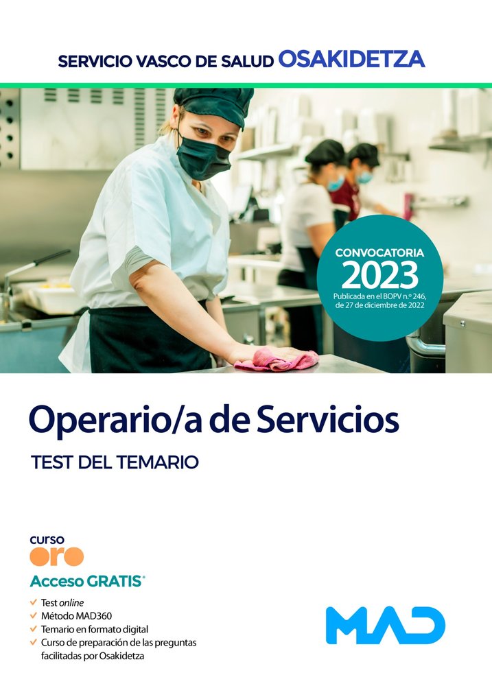 Operario/a de Servicios de Osakidetza-Servicio Vasco de Salud. Test, de VEGA ALVAREZ, JOSE ANTONIO | portada del libro