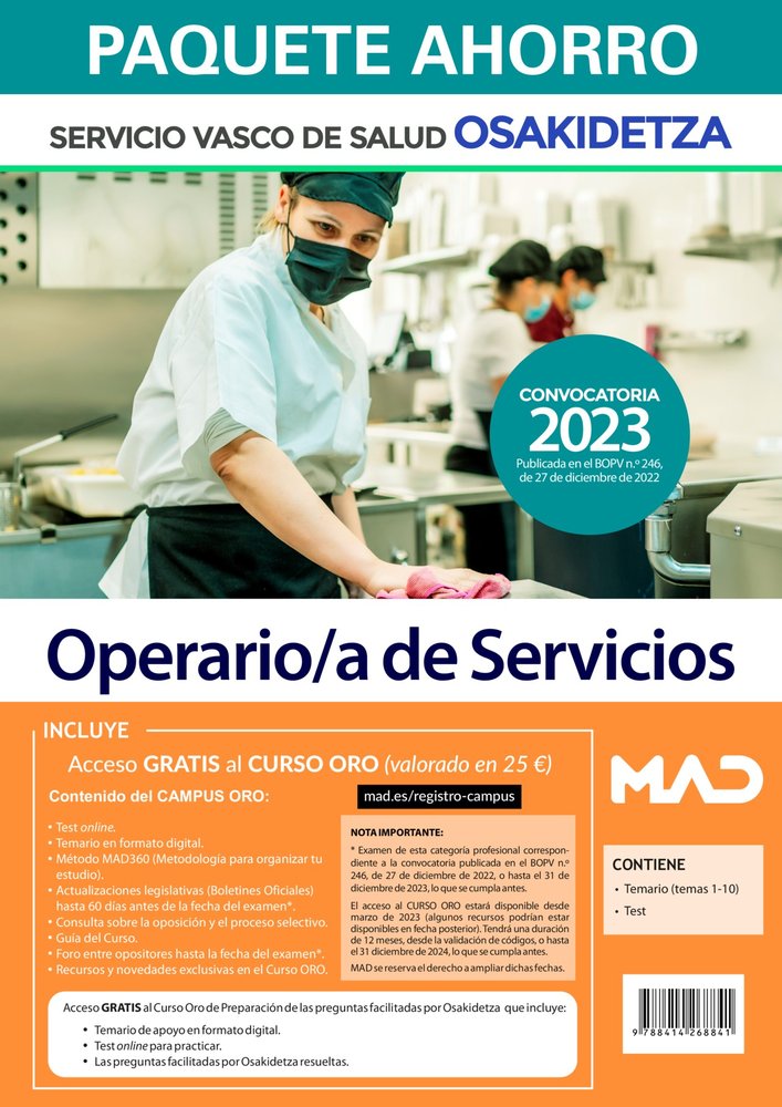 Paquete Ahorro Operario/a de Servicios Osakidetza, de VEGA ALVAREZ | portada del libro