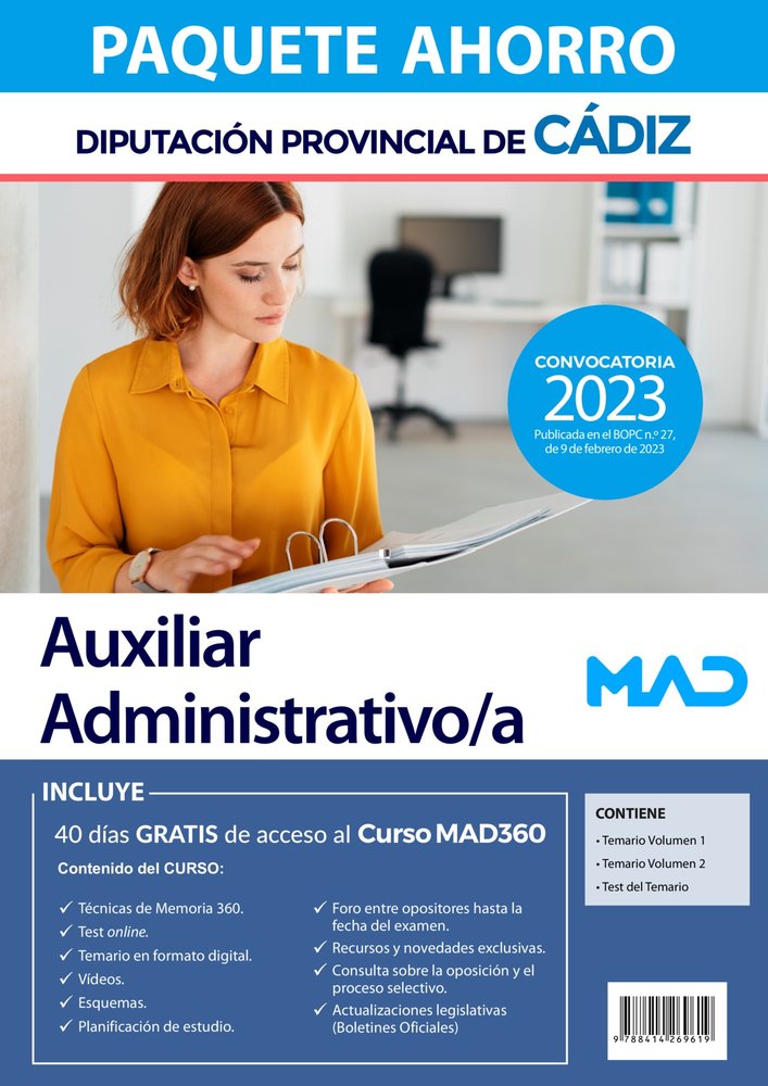 PAQUETE AHORRO AUXILIAR ADMINISTRATIVO/A DIPUTACION PROVINCI, de NAVAS DUEÑAS | portada del libro