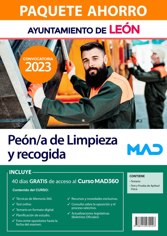 PAQUETE AHORRO PEON/A LIMPIEZA Y RECOGIDA AYUNTAMIENTO DE, de SERRANO BARCENA | portada del libro
