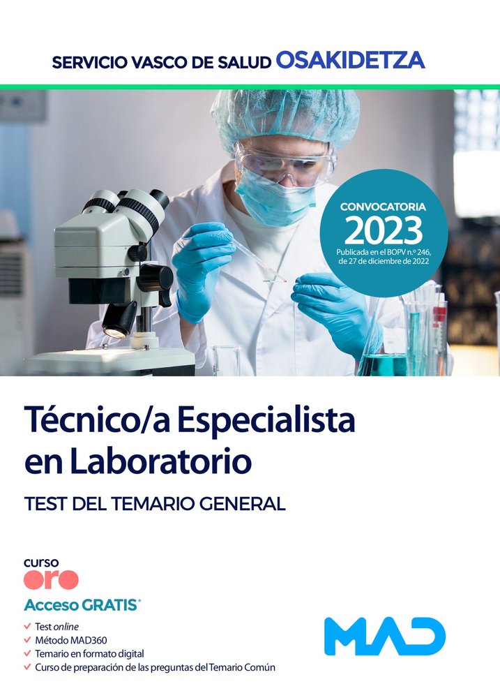 TECNICO/A ESPECIALISTA LABORATORIO OSAKIDETZA-SERVICIO, de 7 EDITORES | portada del libro