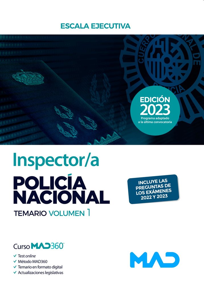 INSPECTOR/A POLICIA NACIONAL TEMARIO VOLUMEN 1, de Varios autores | portada del libro