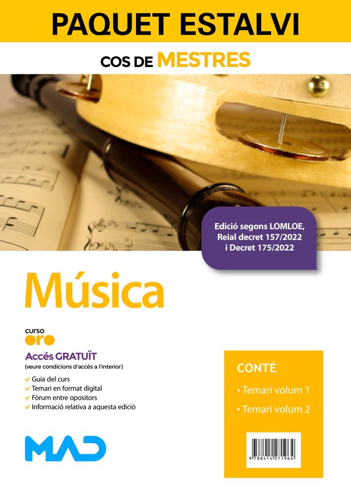PAQUET ESTALVI COS DE MESTRES MUSICA, de ZANON ESTUDIOS UNIVERSITARIOS SUP | portada del libro