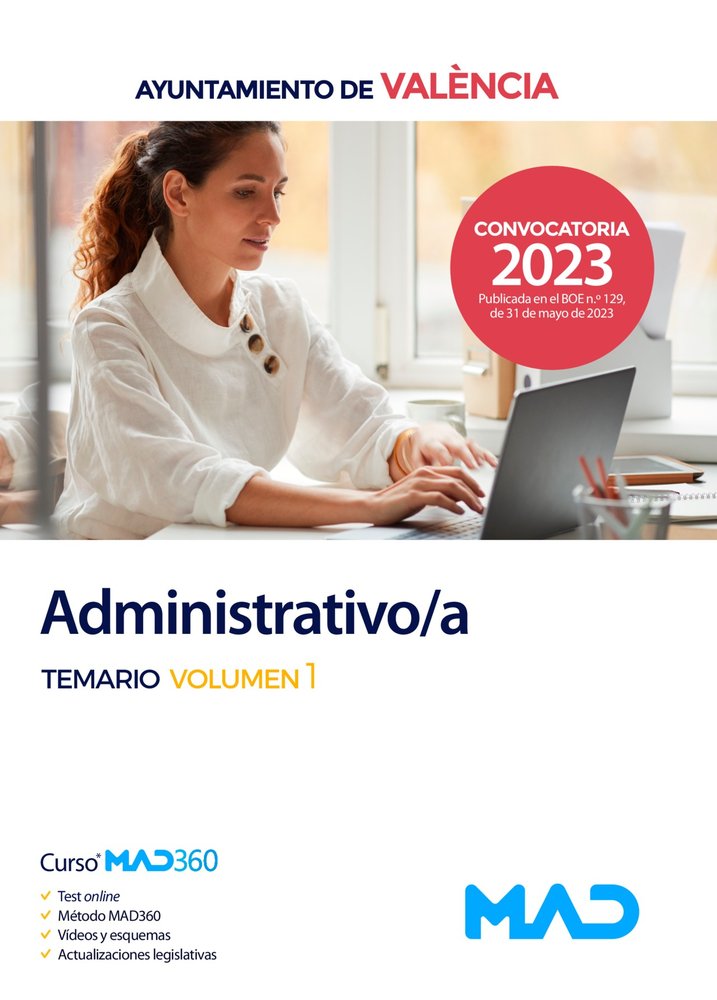 ADMINISTRATIVO/A DEL AYUNTAMIENTO DE VALENCIA. TEMARIO VOLUM, de 7 EDITORES#TORRES FONSECA | portada del libro