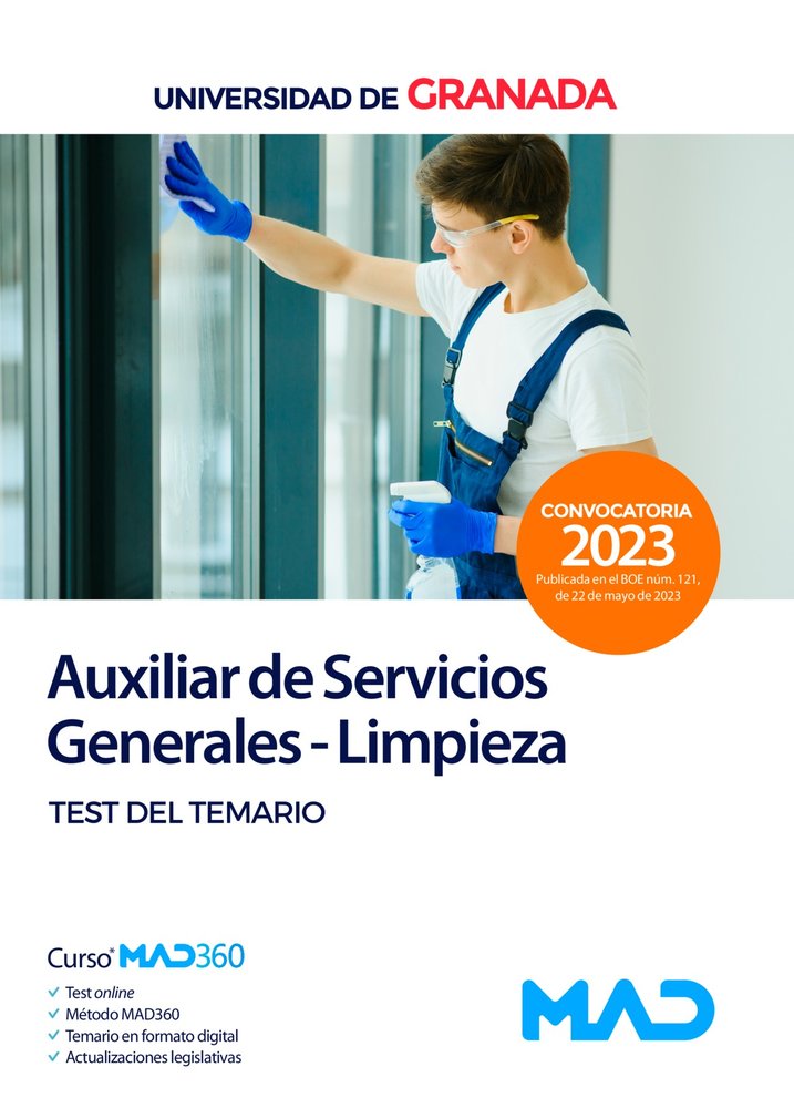 Auxiliar de Servicios Generales - Limpieza de la Universidad de Granada. Test del Temario, de 7 EDITORES#MOLADA LOPEZ | porta