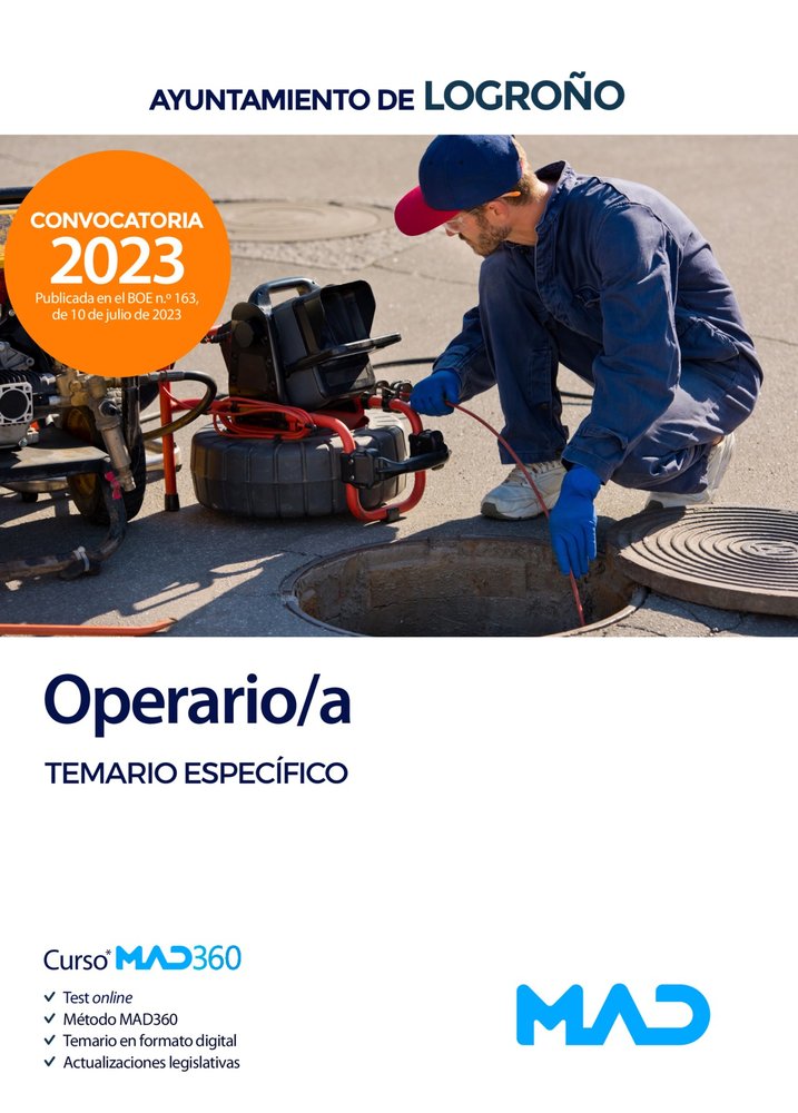 OPERARIO/A TEMARIO ESPECIFICO AYUNTAMIENTO LOGROÑO | portada del libro