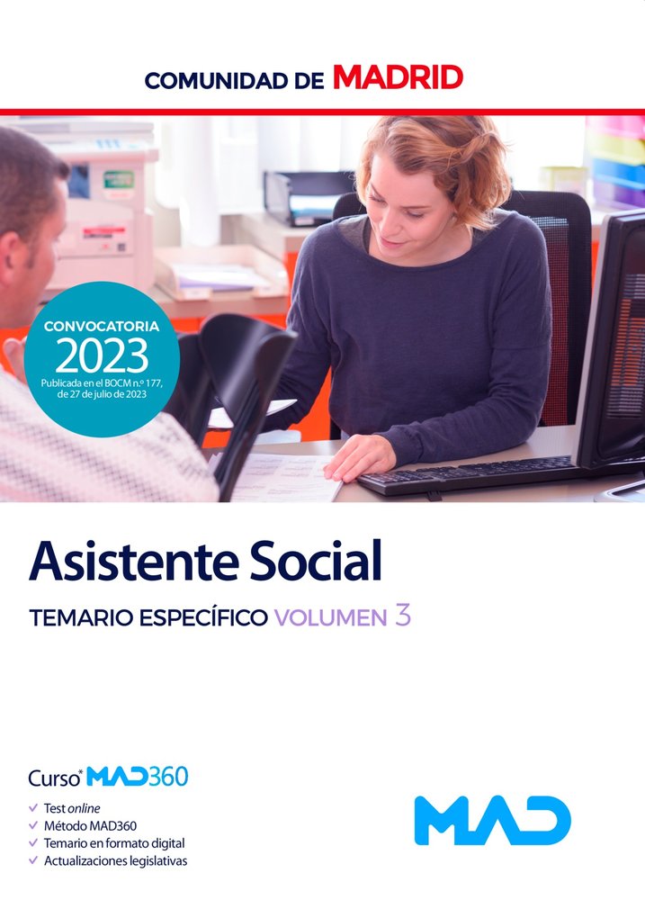 ASISTENTE SOCIAL TEMARIO ESPECIFICO VOL 3 COMUNIDAD MADRID | portada del libro