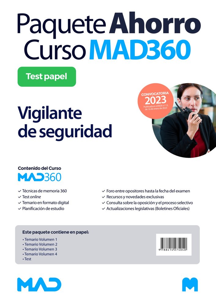 PAQUETE AHORRO LIBRERIA CURSO MAD360 + LIBROS PAPEL VIGILA, de GIL RAMOS | portada del libro