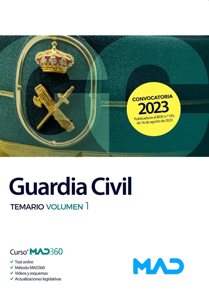 GUARDIA CIVIL 2023, de TEMARIO 1 | portada del libro