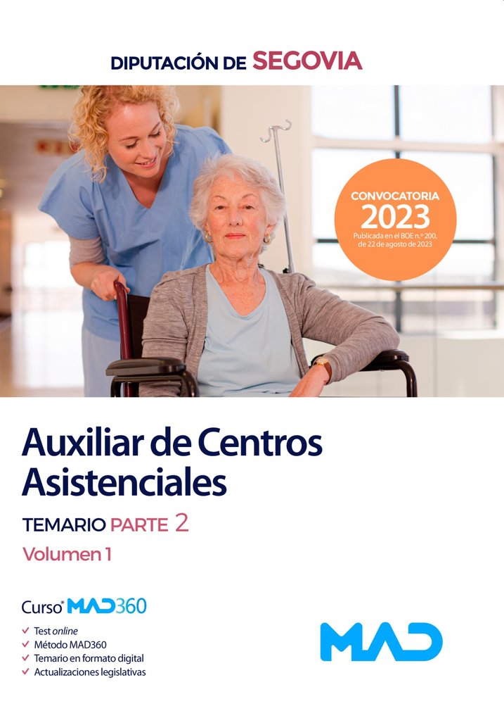 AUXILIAR CENTRO ASISTENCIAL TEMARIO PARTE 2 VOLUMEN 1 SEGOV | portada del libro