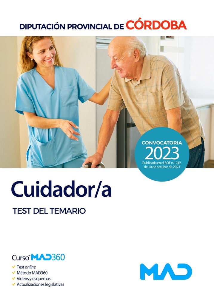 CUIDADOR/A TEST TEMARIO DIPUTACION PROVINCIAL DE CORDOBA | portada del libro