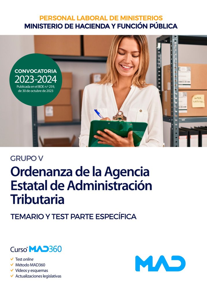 ORDENANZA GRUPO PROFESIONAL V TEMARIO Y TEST PARTE ESPECIFI | portada del libro
