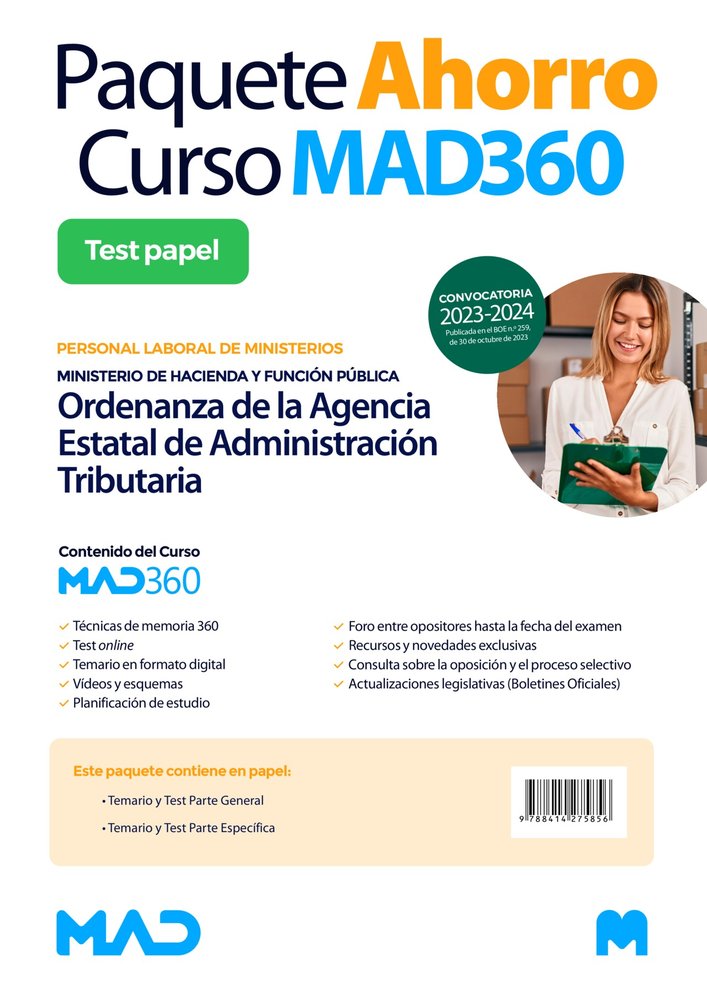 OPOSICIONES ORDENANZA GRUPO PROFESIONAL V AGENCIA ESTATAL, de USERO LOPEZ | portada del libro
