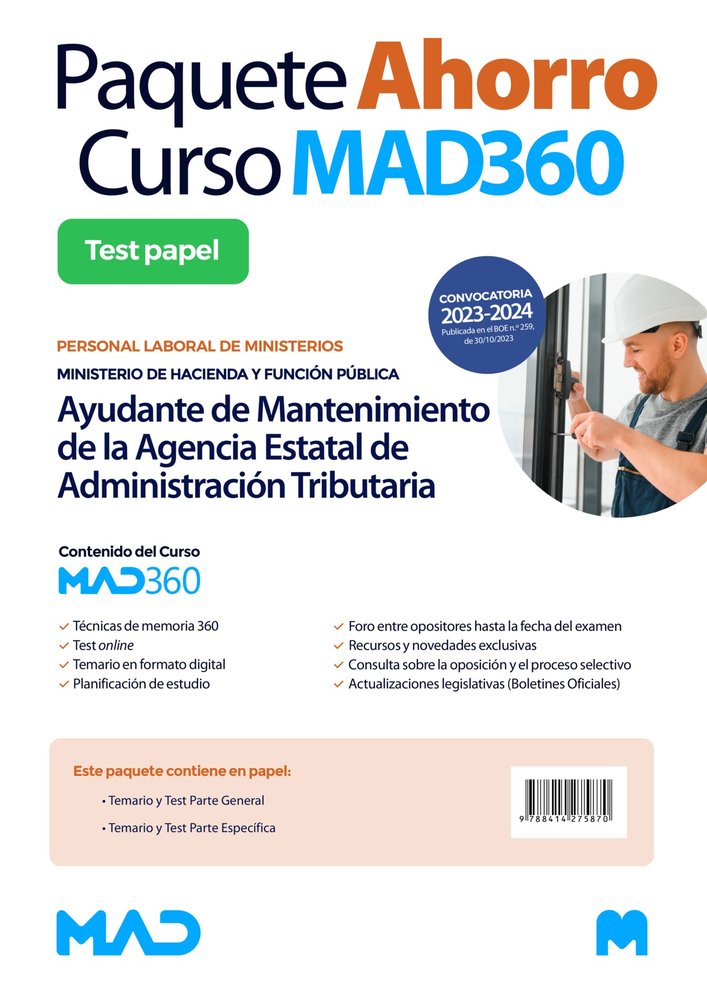 OPOSICIONES AYUDANTE MANTENIMIENTO GRUPO PROFESIONAL V, de VEGA ALVAREZ | portada del libro
