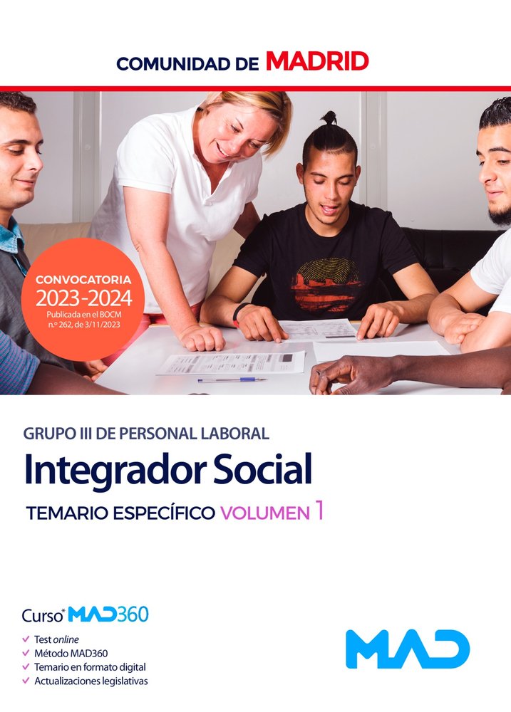 INTEGRADOR SOCIAL GRUPO III TEMARIO ESPECIFICO VOL 1 MADRID | portada del libro