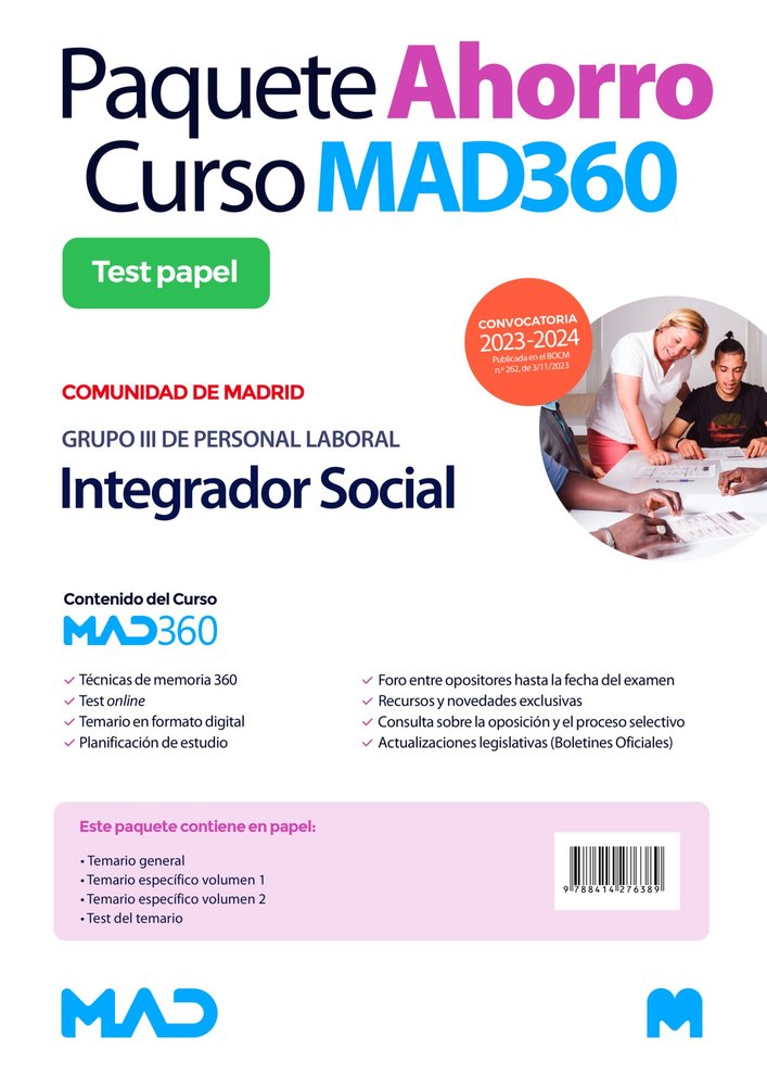 Oposiciones Integrador Social (Grupo III) de la Comunidad de Madrid. Paquete Ahorro de Libros y Curs, de MARTIN SANCHEZ | por