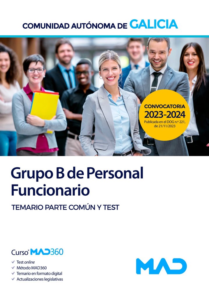 GRUPO B PERSONAL FUNCIONARIO TEMARIO PARTE COMUN Y TEST GALI | portada del libro