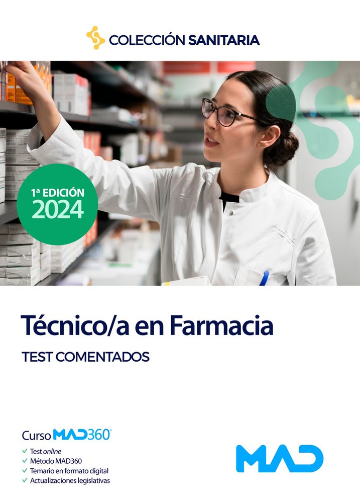MANUAL TECNICO/A FARMACIA TEST COMENTADOS | portada del libro
