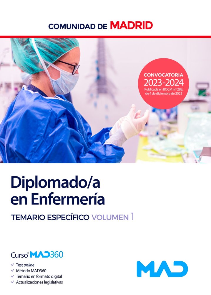DIPLOMADO ENFERMERIA TEMARIO ESPECIFICO VOLUMEN 1 MADRID | portada del libro
