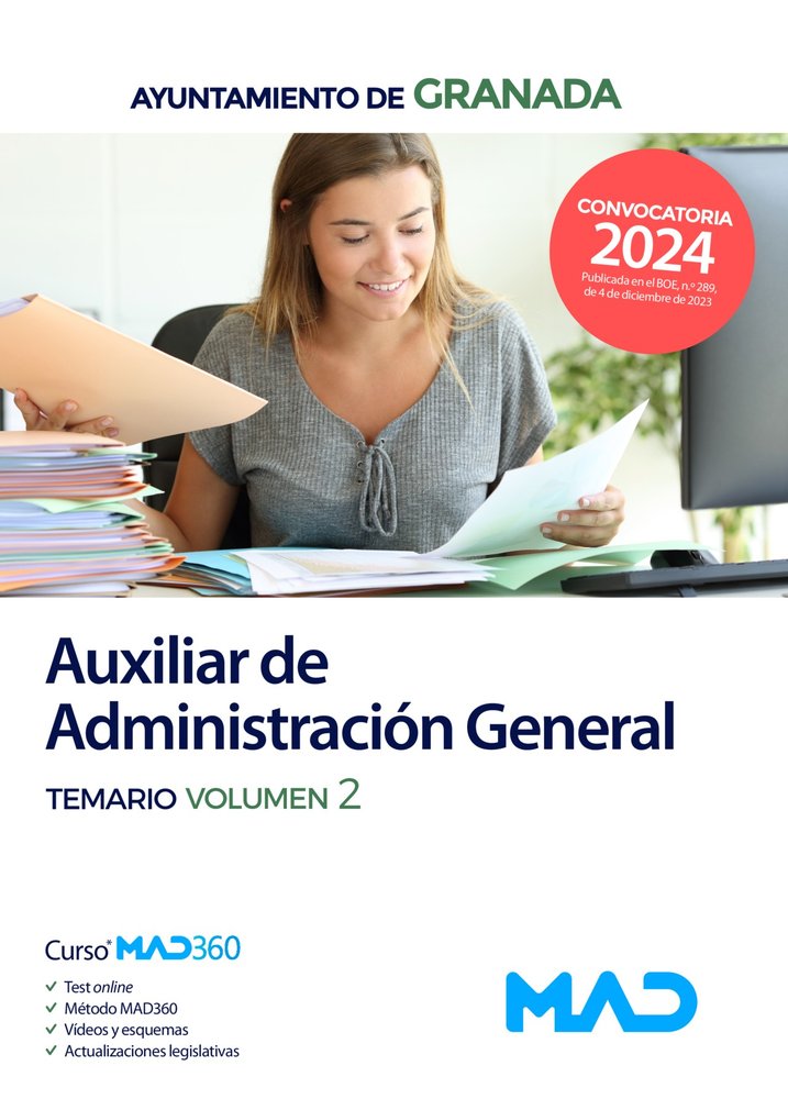 AUXILIAR ADMINISTRACION GENERAL TEMARIO 2 GRANADA | portada del libro