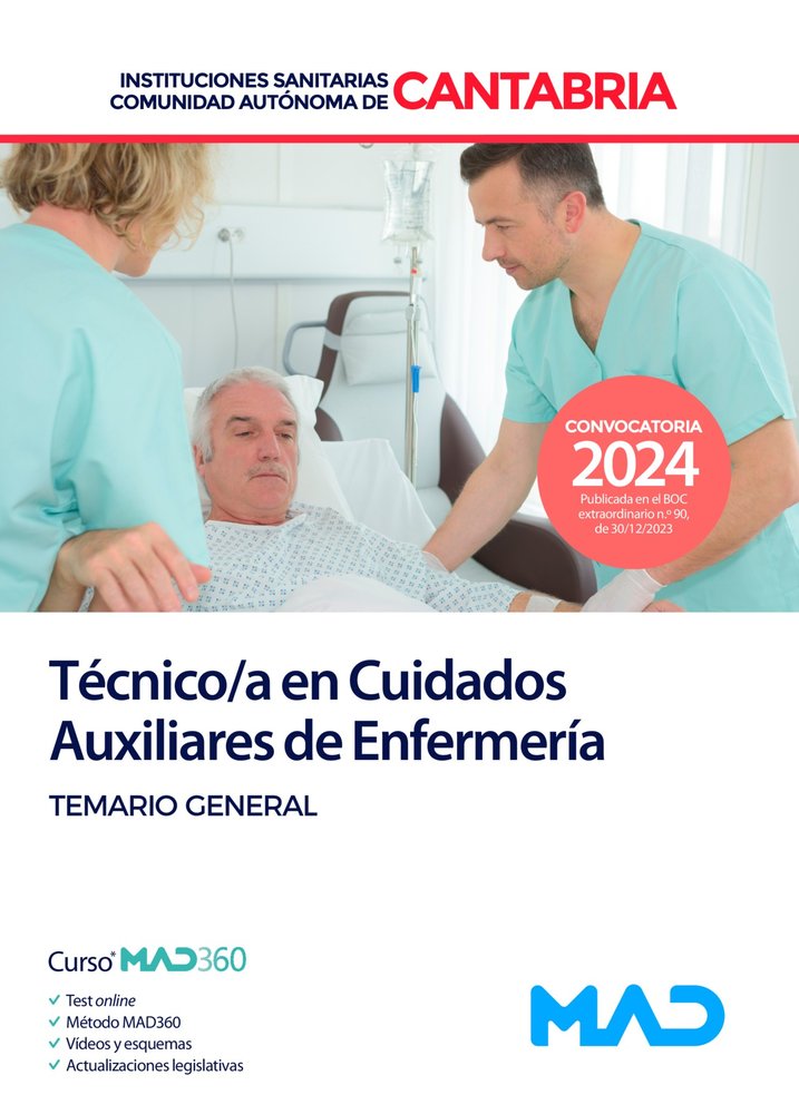 TECNICO/A CUIDADO AUXILIAR ENFERMERIA TEMARIO GENERAL INSTI | portada del libro