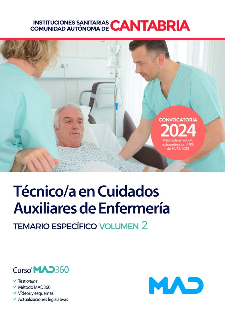 TECNICO/A CUIDADO AUXILIAR ENFERMERIA TEMARIO 2 INSTITUCION | portada del libro
