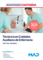 TECNICO/A CUIDADO AUXILIAR ENFERMERIA CANTABRIA TEST TEMAR, de Varios autores | portada del libro