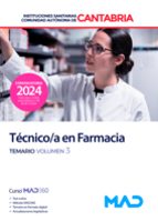 TECNICO/A FARMACIA TEMARIO VOL 3 INSTITUCIONES SANITARIAS C, de Varios autores | portada del libro