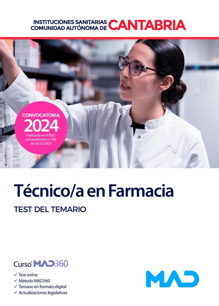 TECNICO/A FARMACIA TEST TEMARIO INSTITUCIONES SANITARIAS C | portada del libro