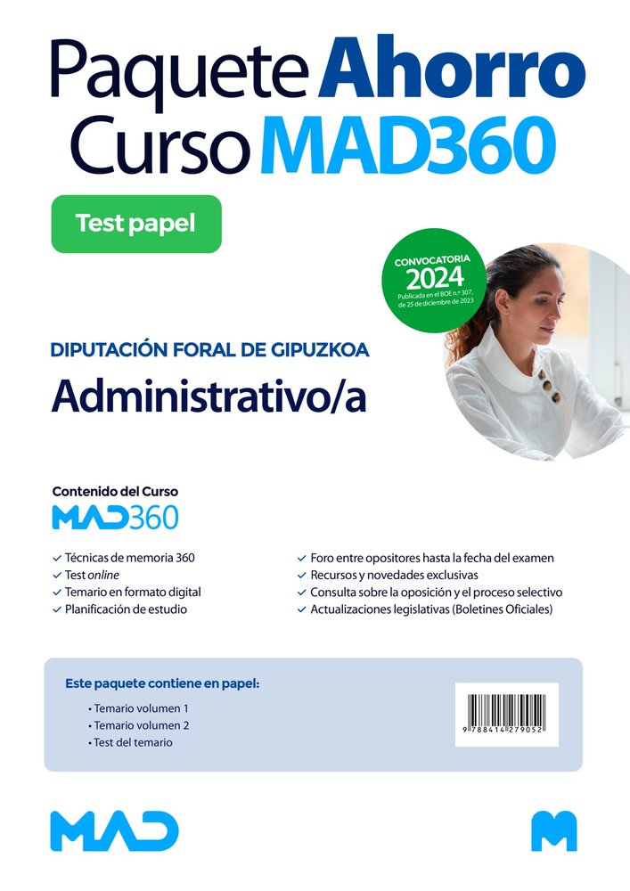OPOSICIONES ADMINISTRATIVO/A DIPUTACION FORAL DE GIPUZ, de MARTINEZ DEL FRESNO | portada del libro
