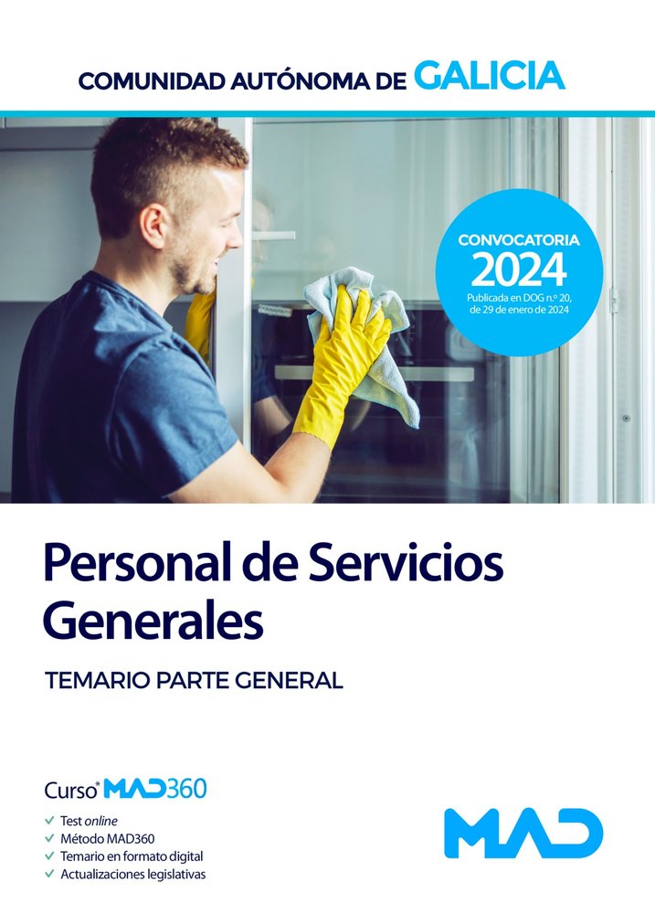 PERSONAL DE SERVICIOS GENERALES TEMARIO PARTE GENERAL 2024 | portada del libro