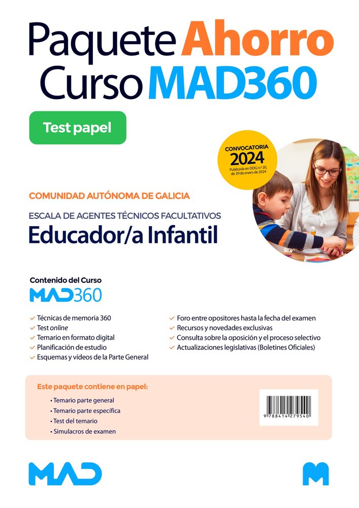 OPOSICIONES EDUCADOR/A INFANTIL ESCALA AGENTES TECN, de MARTIN SANCHEZ | portada del libro