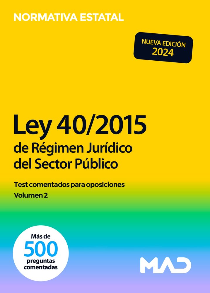 LEY 40/2015 1 OCTUBRE REGIMEN JURIDICO SECTOR PUBLICO TEST | portada del libro