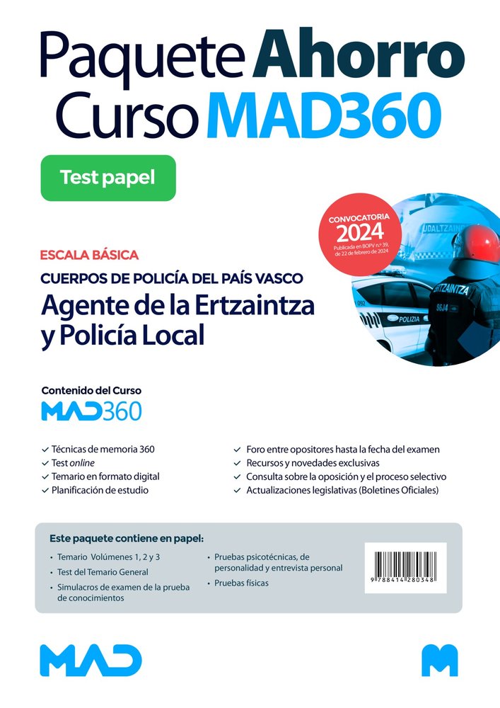 OPOSICIONES AGENTE ESCALA BASICA CUERPO POLICIA, de GARCIA FERNANDEZ | portada del libro