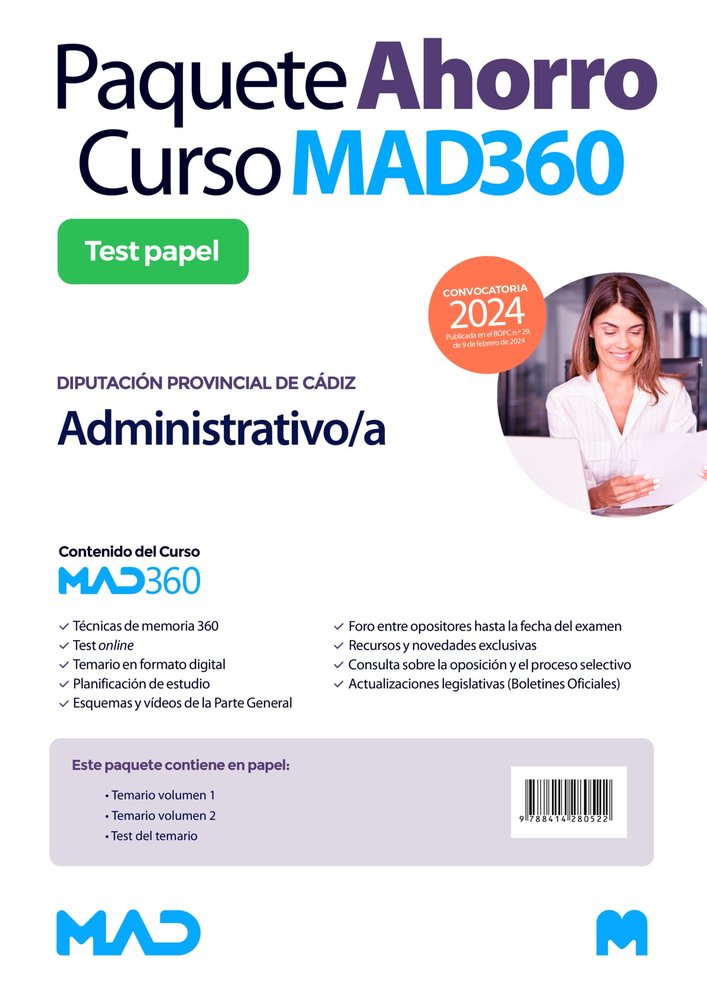 OPOSICIONES ADMINISTRATIVO/A DIPUTACION PROVINCIAL DE, de MARTINEZ DEL FRESNO | portada del libro