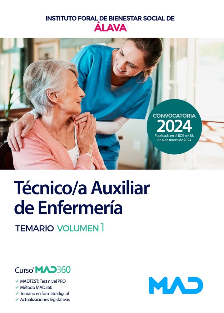 TECNICO/A AUXILIAR ENFERMERIA TEMARIO 1 INSTITUTO FORAL ALA | portada del libro