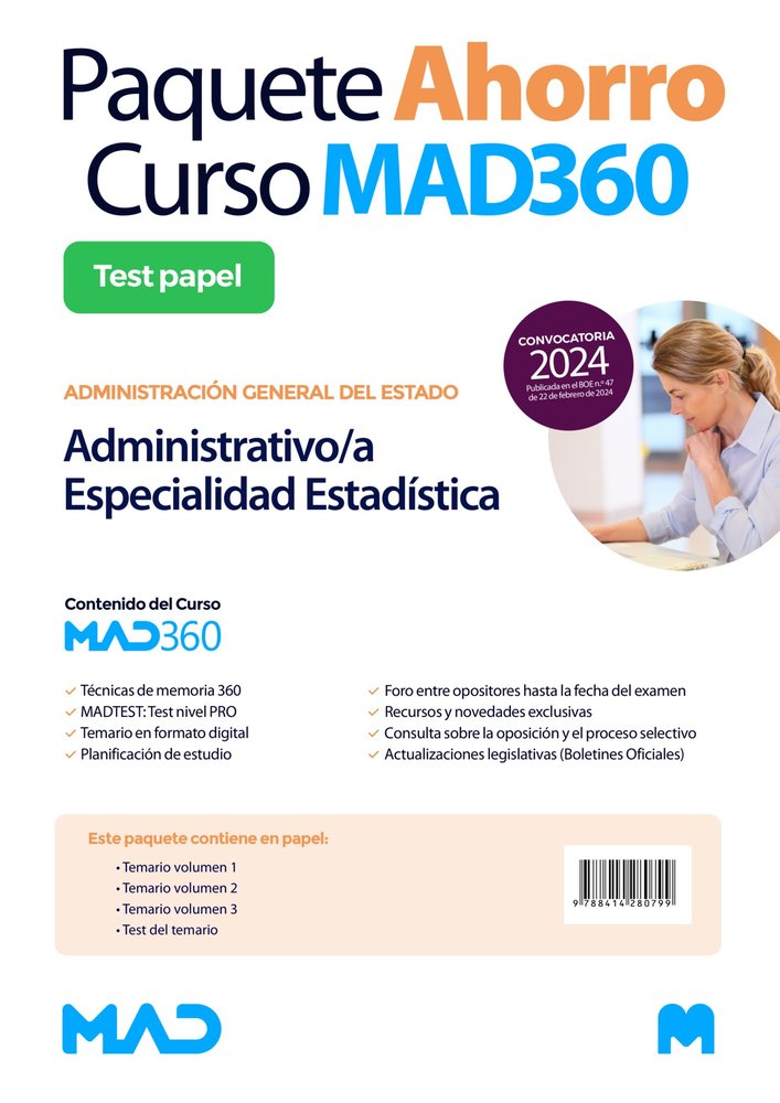 OPOSICIONES ADMINISTRATIVO/A ESPECIALIDAD ESTADISTICA DE LA, de SOUTO FERNANDEZ | portada del libro