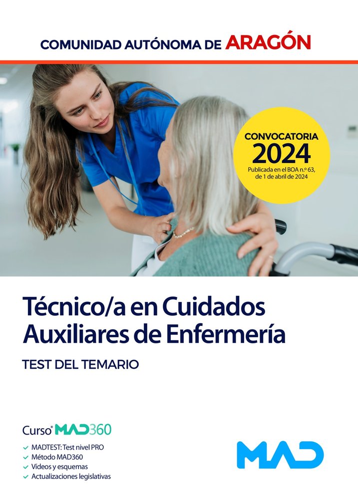 AUXILIAR ENFERMERIA TEST TEMARIO, de VV.AA. | portada del libro