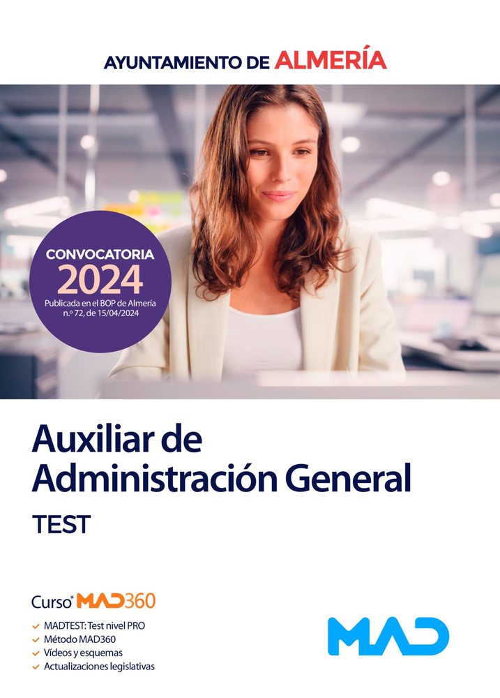 AUXILIAR ADMINISTRACION GENERAL AYUNTAMIENTO ALMERIA, de NAVAS DUEÑAS | portada del libro