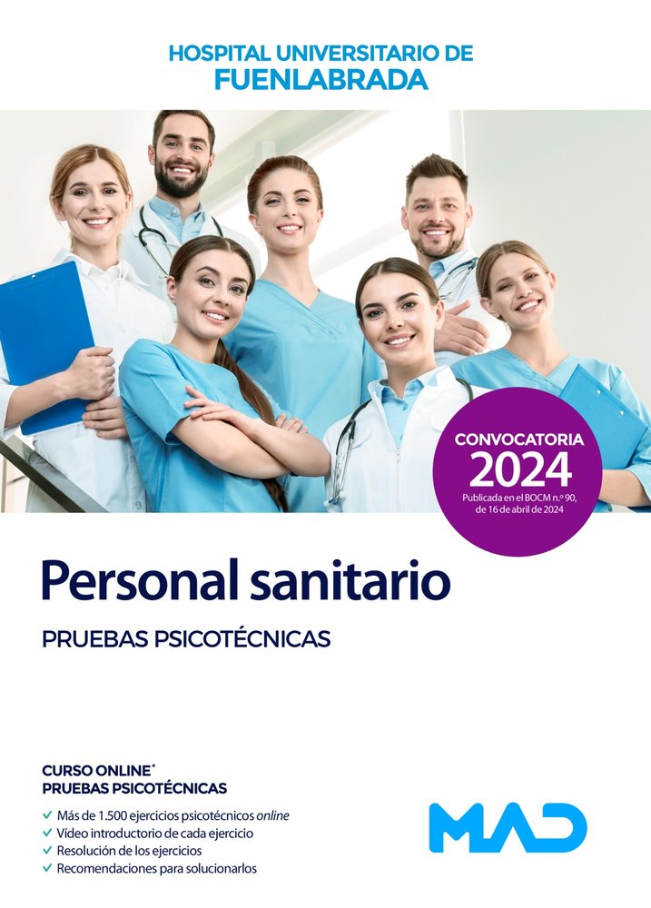 PRUEBAS PSICOTECNICAS PARA PERSONAL SANITARIO HOSPITAL FUEN | portada del libro