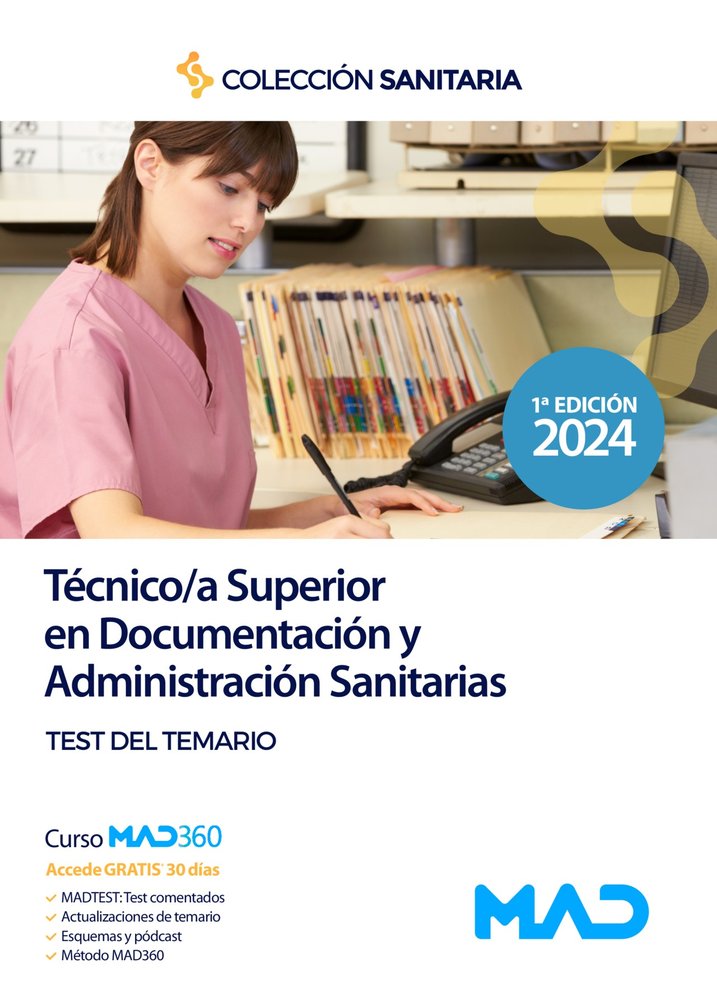 MANUAL TECNICO SUPERIOR DOCUMENTACION SANITARIA. TEST | portada del libro